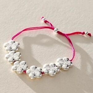 Free People North Star Bracelet Pink Flowers NWT